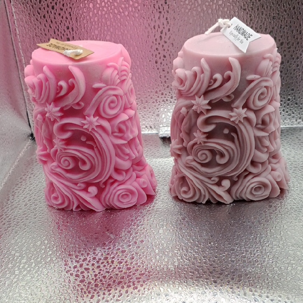 BaRich Candle For Life 💕 Luxurious Pink and Cream Decorative Candles